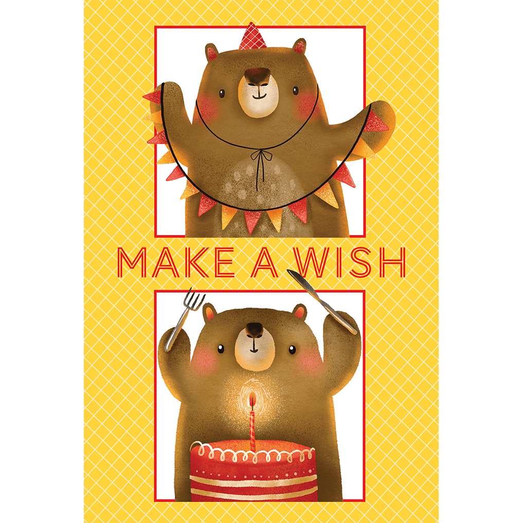 Colorful Birthday Bear Card from Cardmore, cheerful design for celebrating birthdays, suitable as an everyday greeting card.